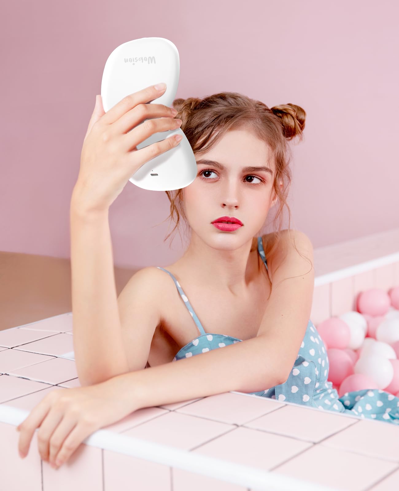 WOBSION 1x/10x Rechargeable Lighted Travel Makeup Mirror