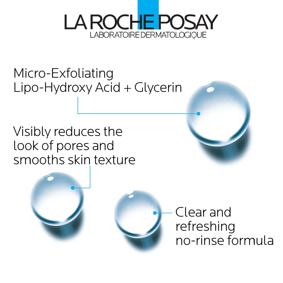 La Roche-Posay Effaclar Astringent Face Toner for Oily Skin, with Exfoliating LHAs to Minimize Appearance of Pores and Smooth Skin Texture