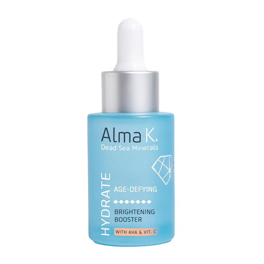 Alma K Brightening Booster - Vitamin C Face Serum with AHA, Hydrating and Brightening Serum for Women, Anti Aging, Improve Appearance of Fine Lines & Wrinkles - 1 oz