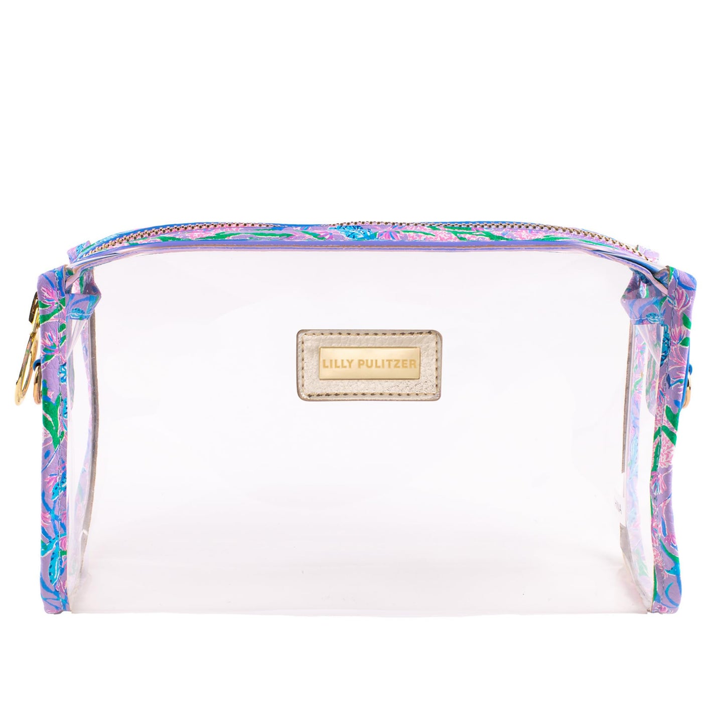 Lilly Pulitzer Clear Zipper Pouch, Cute Pencil Case for Adults, Travel Toiletry Bag, Small Pouch Bag for Supplies, Makeup or Toiletries (Secret Escape)…