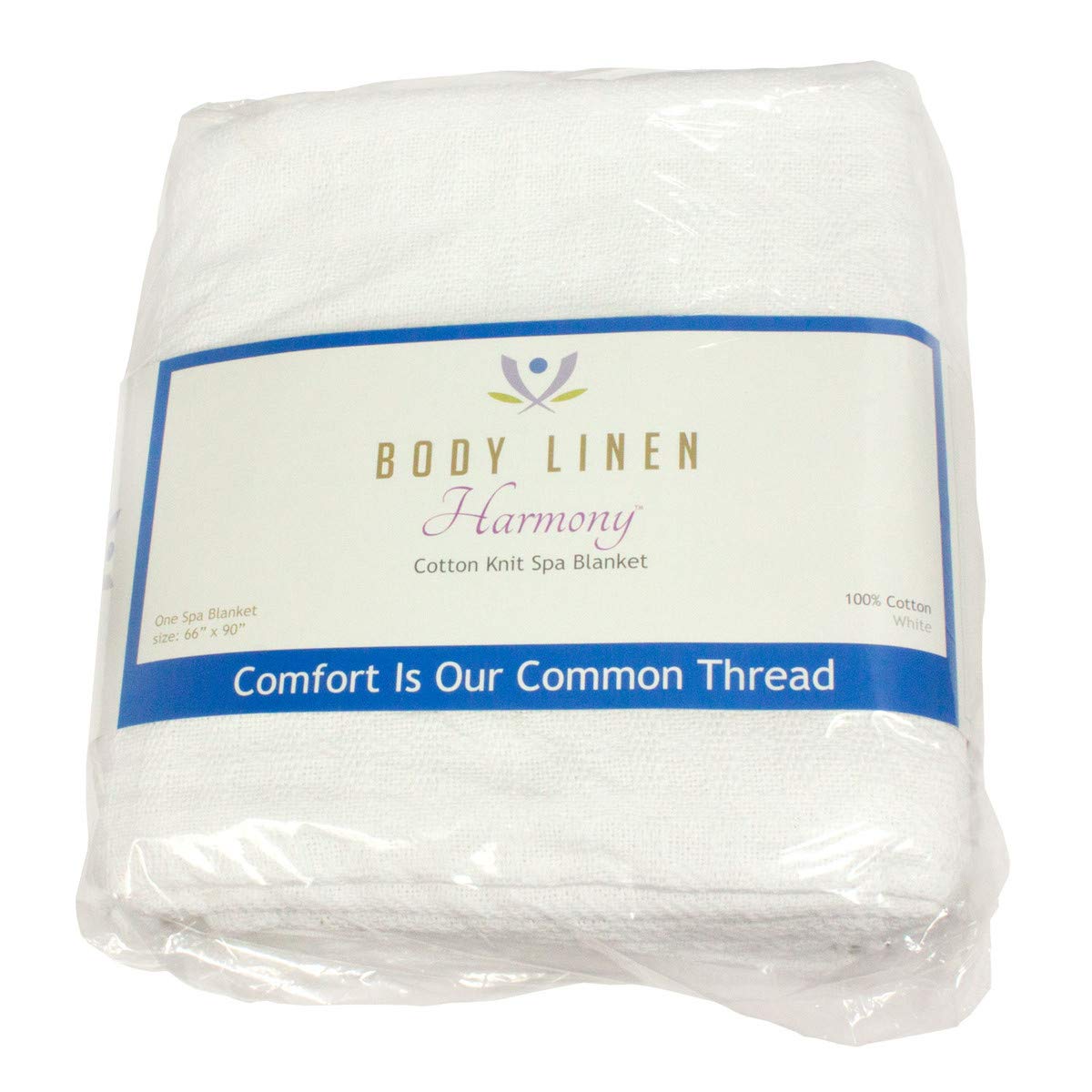Body Linen Harmony Cotton Spa and Massage Table Blanket 100% Cotton, 66 by 90 Inches. Soft, Warm and Stylish. Machine Washable. Raised Knit Pattern in White.