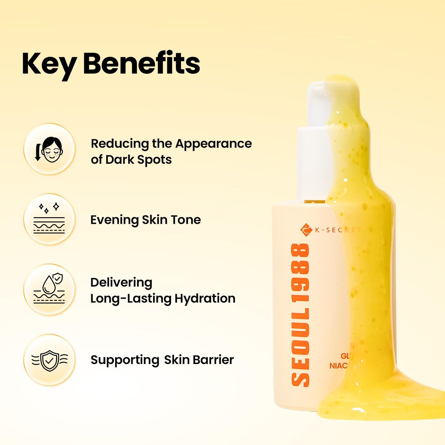 K-SECRET SEOUL 1988 Niacinamide Glow Serum - 15% Niacinamide & Yuja | Hydrating Facial Serum for Dark Spots, 30ml
