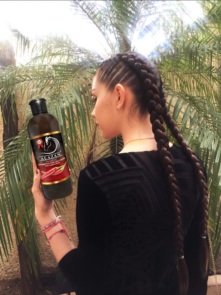 ALAZAN SHAMPOO OF HORSE, FOR HUMAN USE, WITH CHILE AND SABILA FOR OILY HAIR