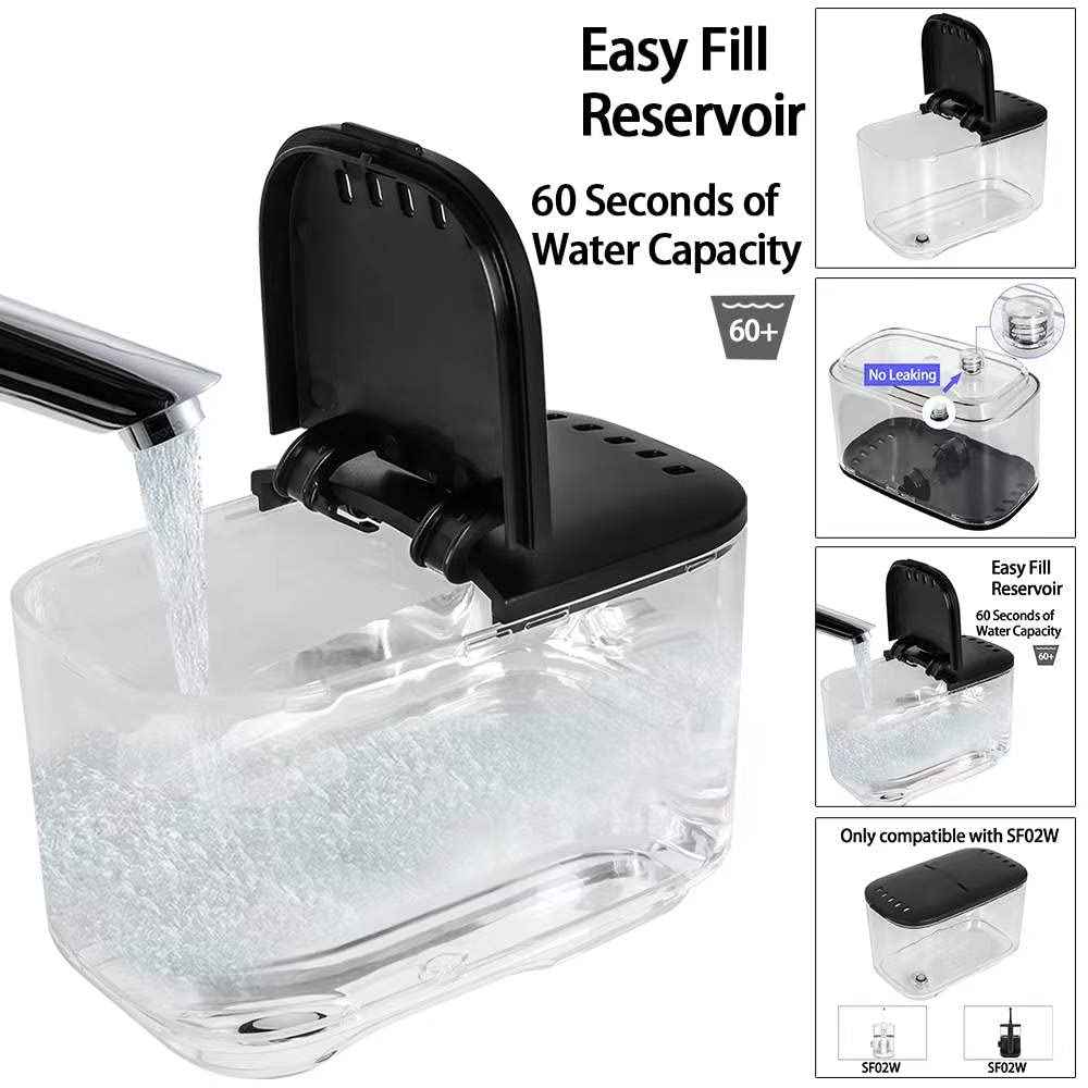 MIHAUS Replacement Parts for Waterflosser Oral Irrigator Dental Compatible with Waterpik Sonic Fusion Portable Water Flosser SF-02W SF-02 Reservoir Gasket Valve (SF-02 Black Tank)