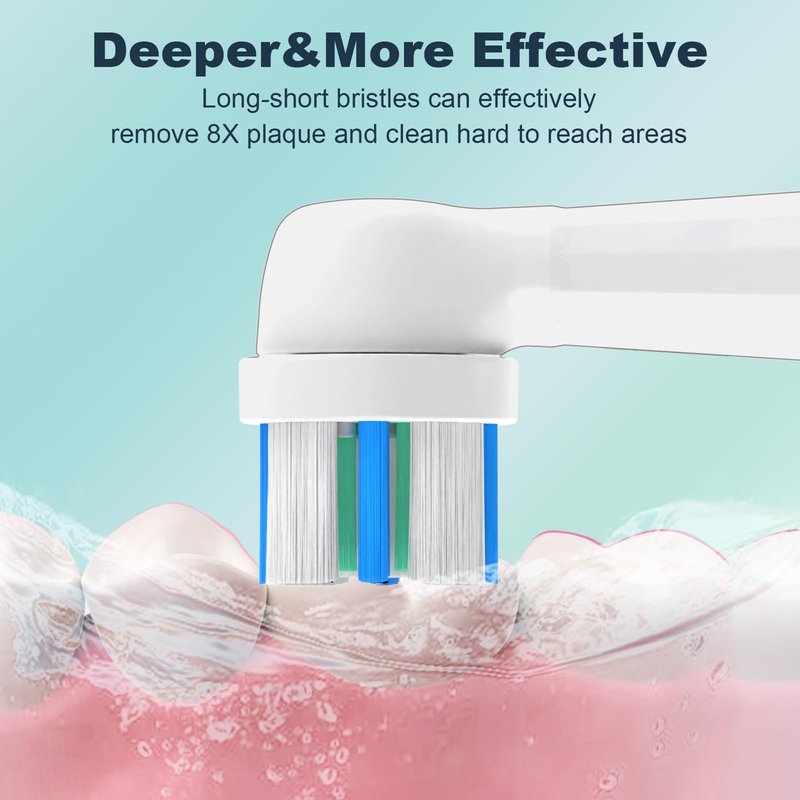 Replacement Toothbrush Heads Compatible with Oral B iO Series 2/3/4/5/6/7/8/9/10 Electric Toothbrush,Round Brush Heads for Gentle Gum Care & Deep Cleaning,White