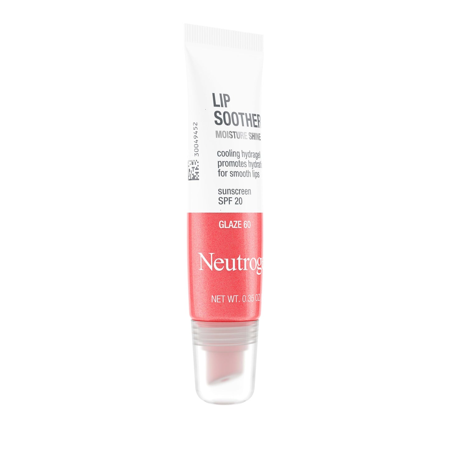 Neutrogena MoistureShine Lip Soother Gloss with SPF 20 Sun Protection, High Gloss Tinted Lip Moisturizer with Hydrating Glycerin & Soothing Cucumber for Dry Cracked Lips, Glaze 60,.35 oz