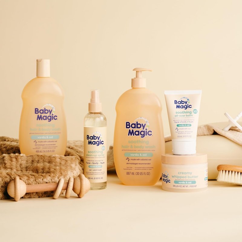 Baby Magic Soothing Hair & Body Wash - Vanilla & Oat | Tear-Free, Hypoallergenic Formula for Delicate Skin, 16.5 Fl Oz
