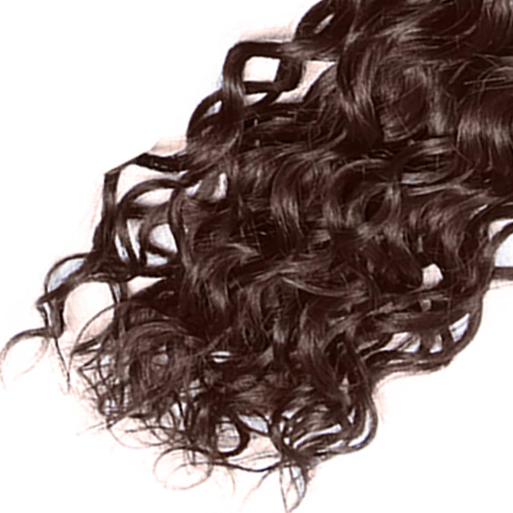 Chocolate Brown Bundles Human Hair Color 4 Water Wave Bundles Niegmeag Brazilian Virgin Remy Hair Single Bundle 18 Inch Double Weft Brown Wet and Wavy Bundle Hair Weave 100g