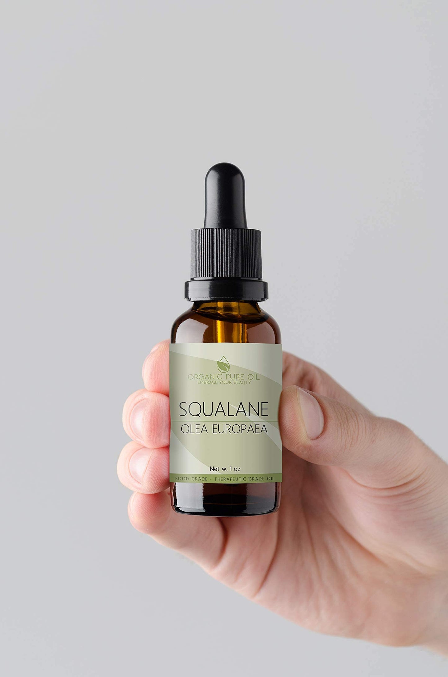 Squalane Oil - 1 oz - 30ml Glass & Dropper - Pure, Plant-Derived, Non GMO, Refined Squalene from Olives - Ultra Hydrating Carrier Facial Oil for Under Eyes, Skin, Hair, Body, Scalp & More