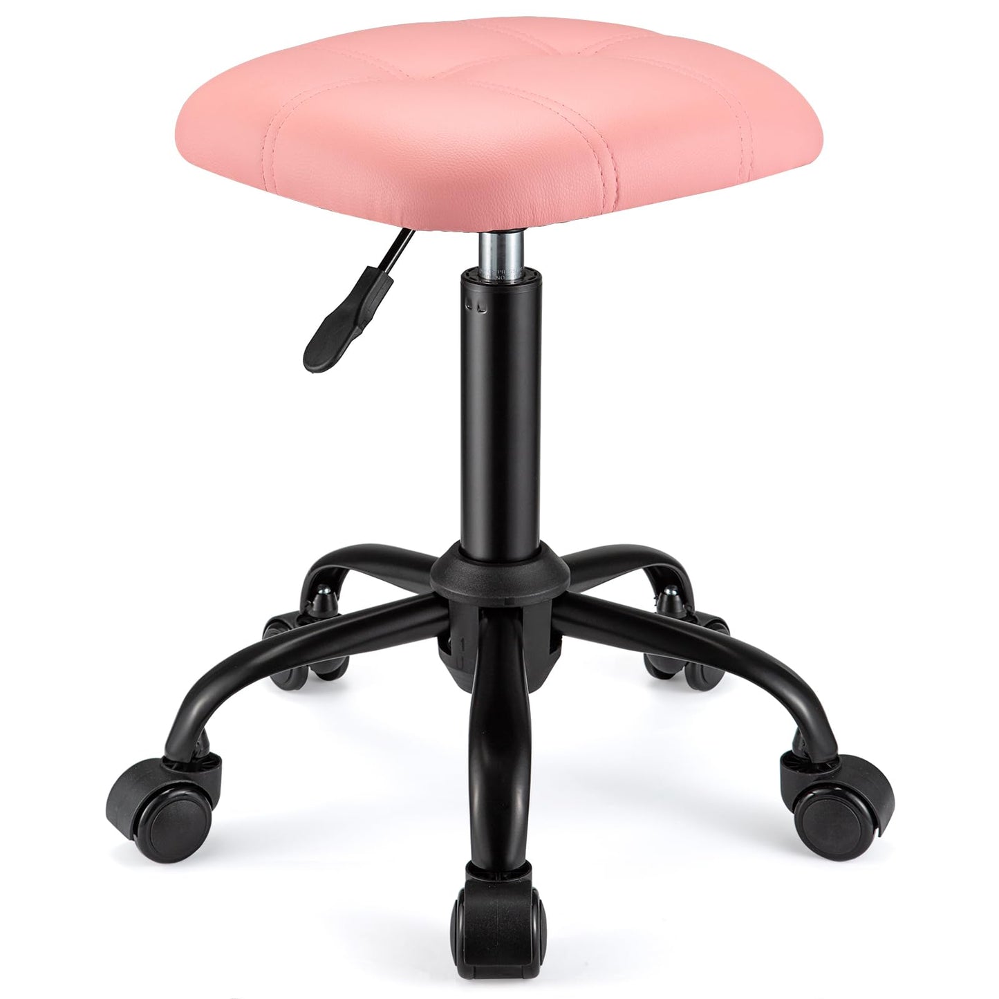 FNZIR Square Rolling Stool with Wheels Height Adjustable Swivel Stools Office Chair