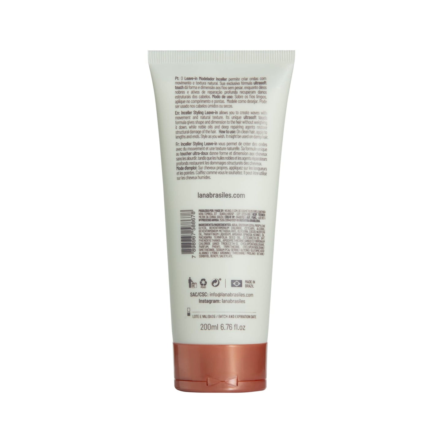 Lana Brasiles | Inceller Styling Leave-in | Contemporary And Silky Waves | 200 ml / 6.76 fl.oz.