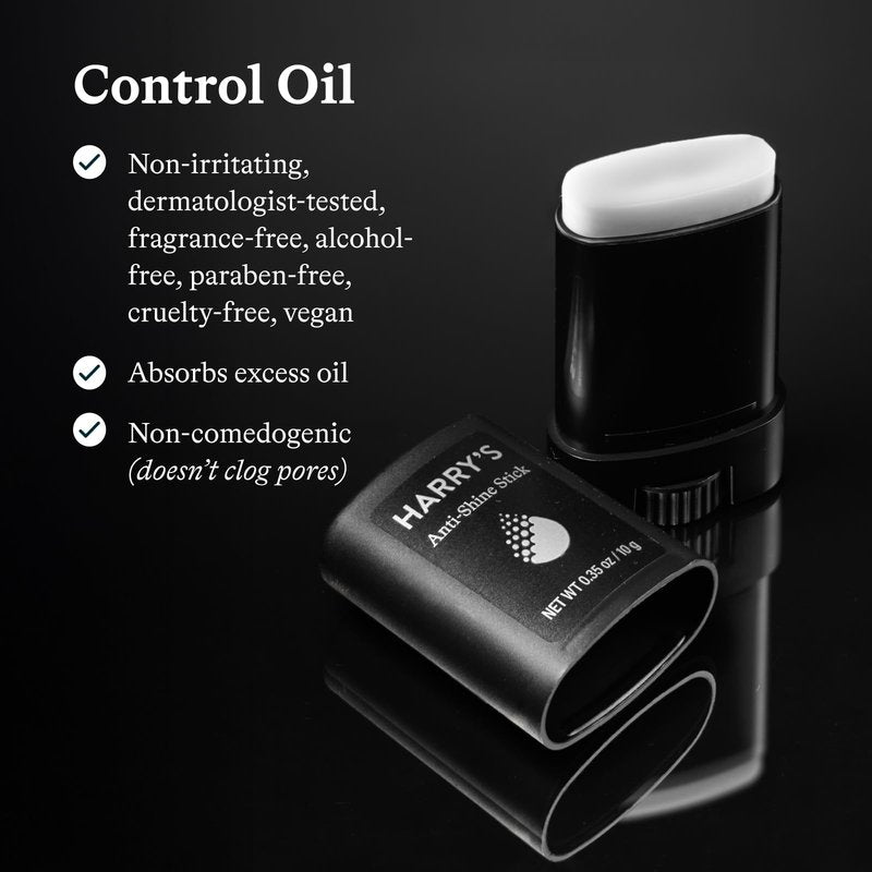 Harry's Anti-Shine Stick for Oily Skin - (2 Pack) 0.35 oz - Controls and Absorbs Oil on Face for Matte Finish - Facial Skin Care for Men