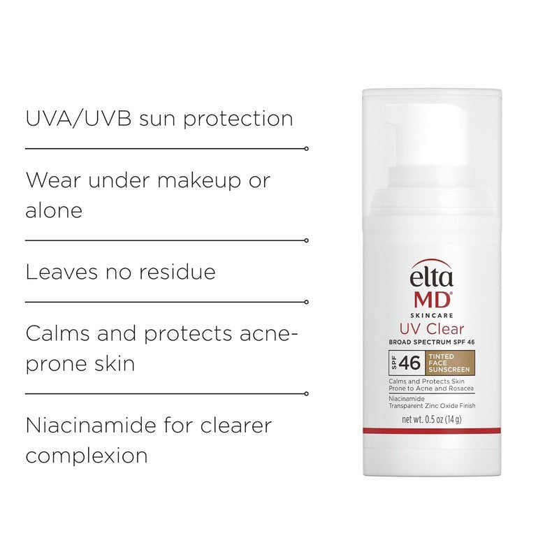 EltaMD Skincare Deluxe Mini Set - UV Clear Tinted & Skin Recovery Cleanser | 0.5 oz & 1 oz