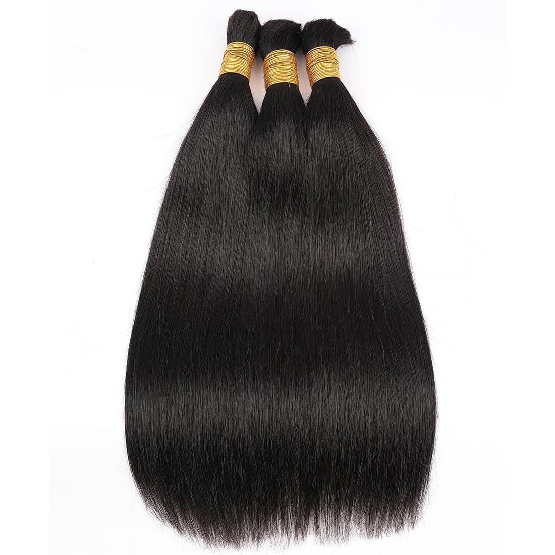 Human Braiding Hair Extensions - 20 Inch Straight Bulk Virgin Hair for Boho Braids | Natural Black, 100g