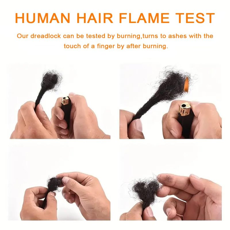 Dreadlock Extensions Human Hair 0.4cm Thickness 12 Inch 20 Strands 100% Real Human Hair for Man/Women/Kids Full Handmade Permanent Loc Extensions Bundles Can Be Dyed Bleached Curled and Twisted