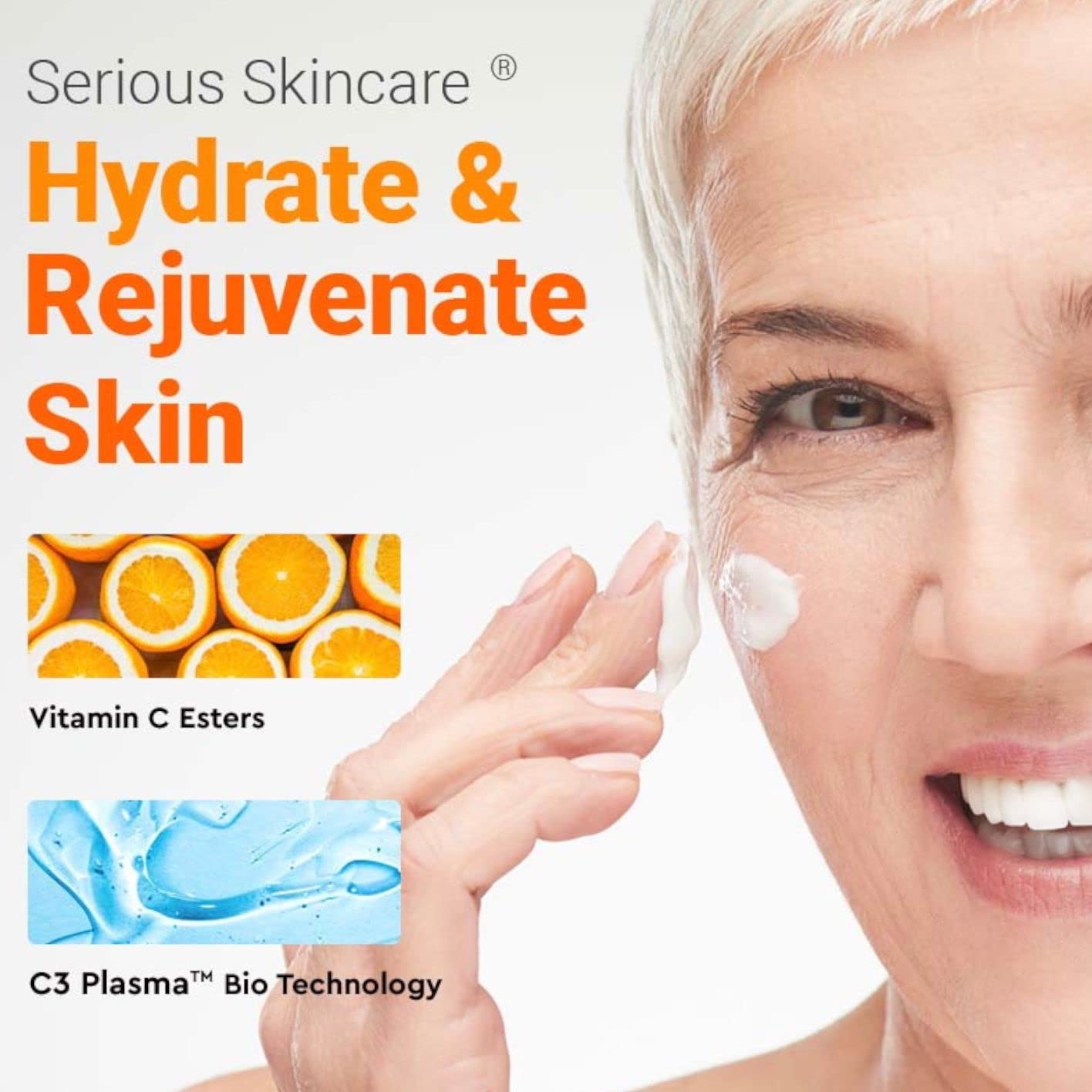 Serious Skincare Hydrating C Clean Facial Cleanser, Gentle Face Wash with Anti-Aging Vitamin C and E, Hydrolyzed Collagen, Botanical Extracts, 12 FL Oz