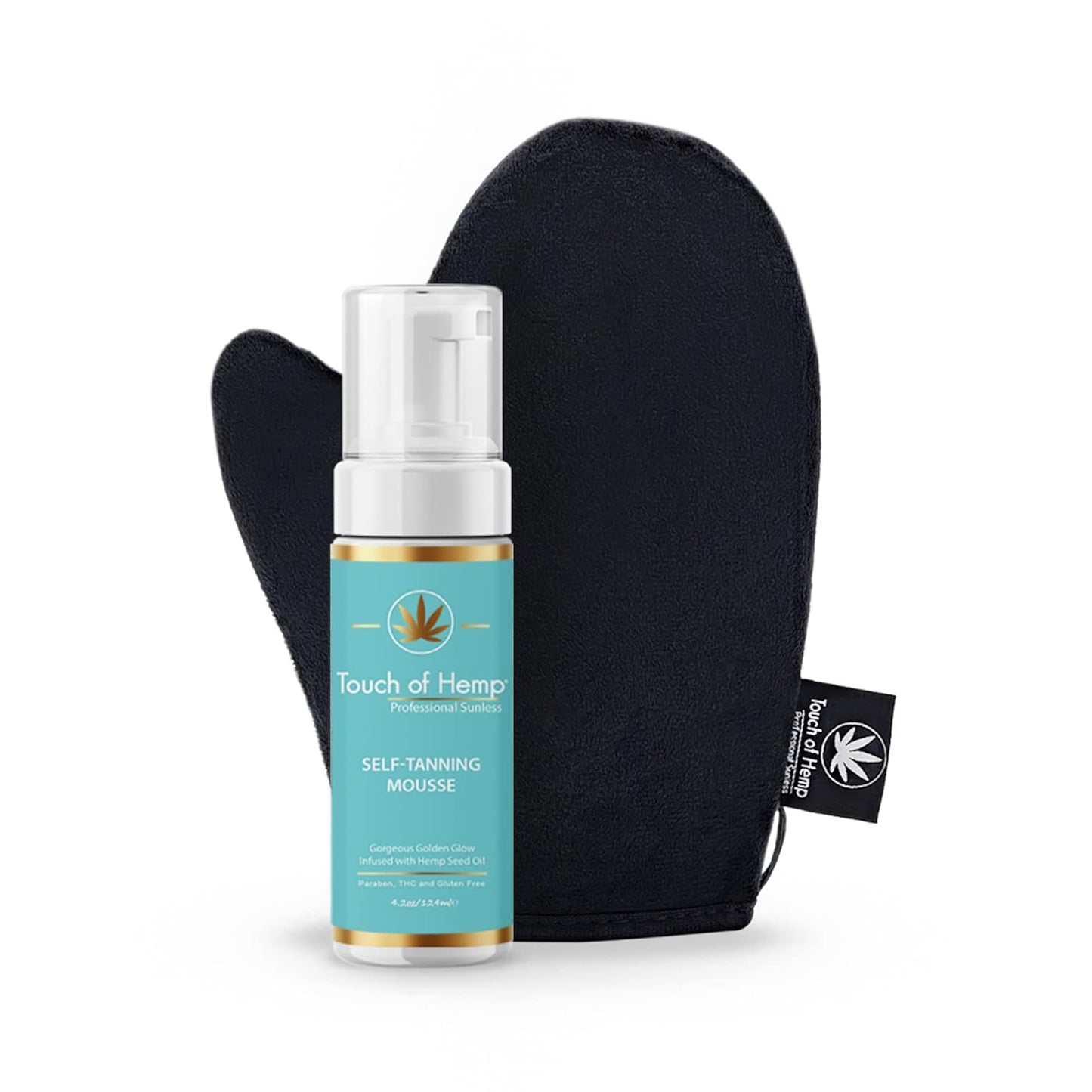 Touch of Hemp Self-Tanning Mousse - Streak-Free Foam for Instant Golden Tan | Quick-Drying Professional Formula