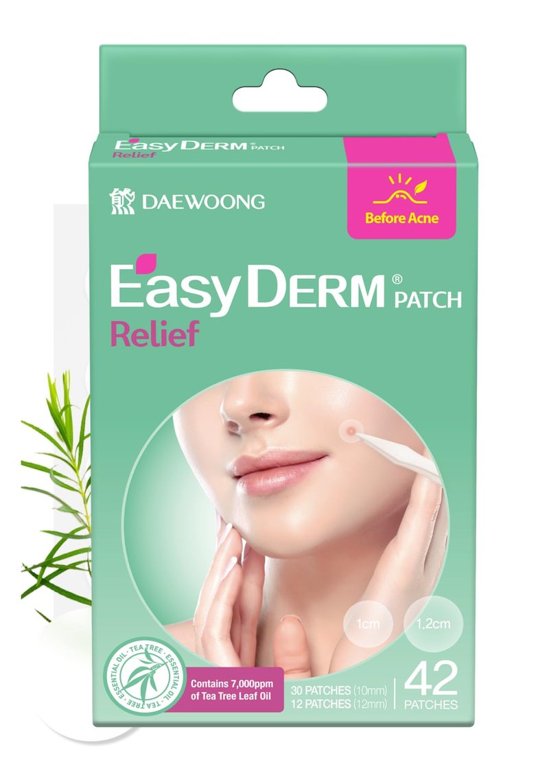 EasyDerm 3 types of pimple patches - Quick Calming(10ea), Relief Cover Patches(42 counts), Original Hydrocolloid Patches(42 counts)