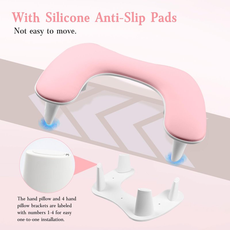 Arm Rest for Nails Tech: U-shaped Manicure Nail Arm Rest Stand Big White Armrest Microfiber PU Leather Hand Rest Pillow for Acrylic Nail Cushion