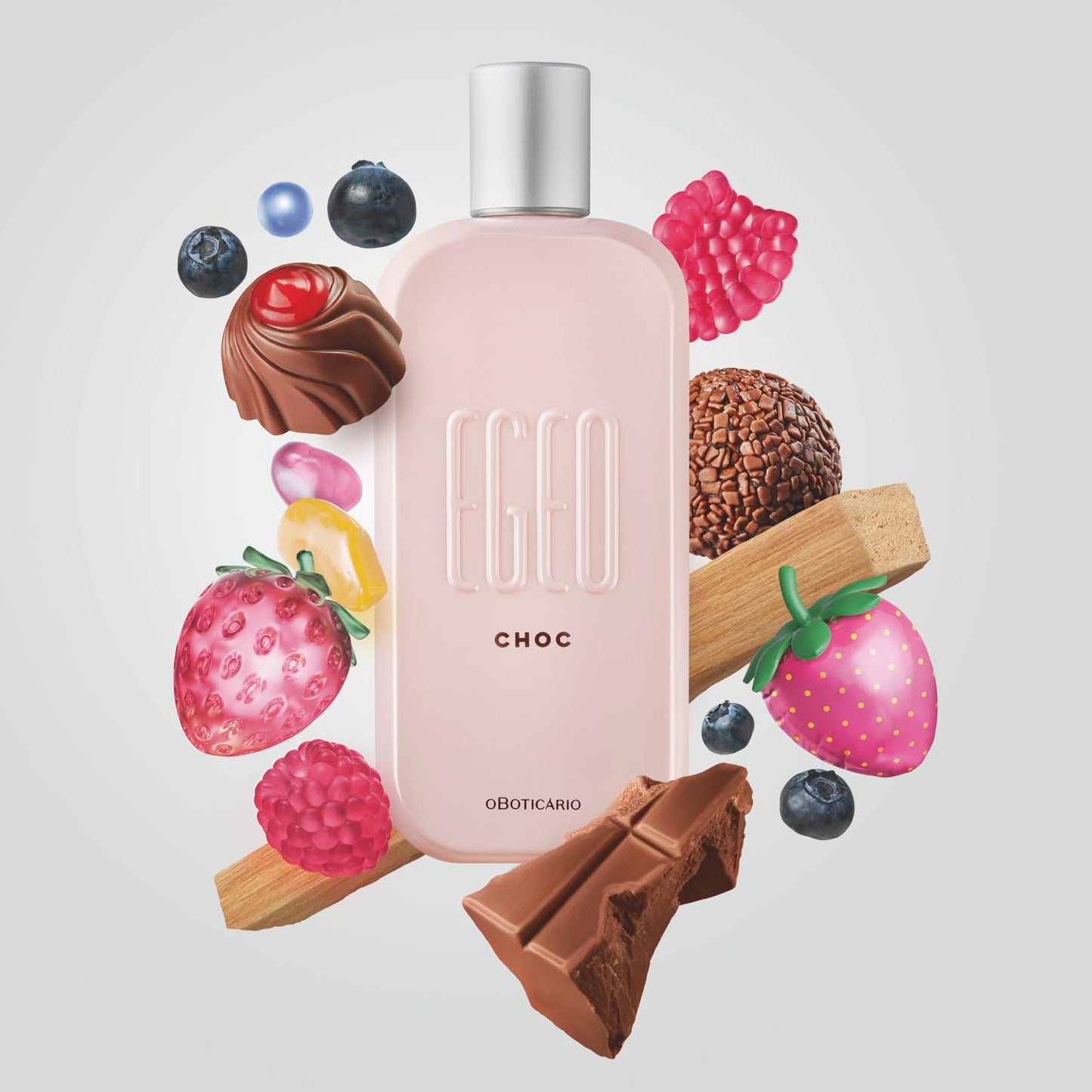 O Boticário Egeo Choc Eau de Toilette, Orange Plum & Apricot Fragrance Perfume for Women, 3 Ounce