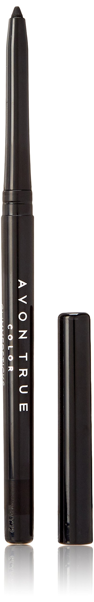AVON fmg Glimmer Cream Black Eyeliner Pencil — Blackest Black Waterproof, Smudge-Proof Long-Wear Waterline Eyeliner — Shimmery Smooth Glide Precision with Built-In Sharpener — Pack of 3