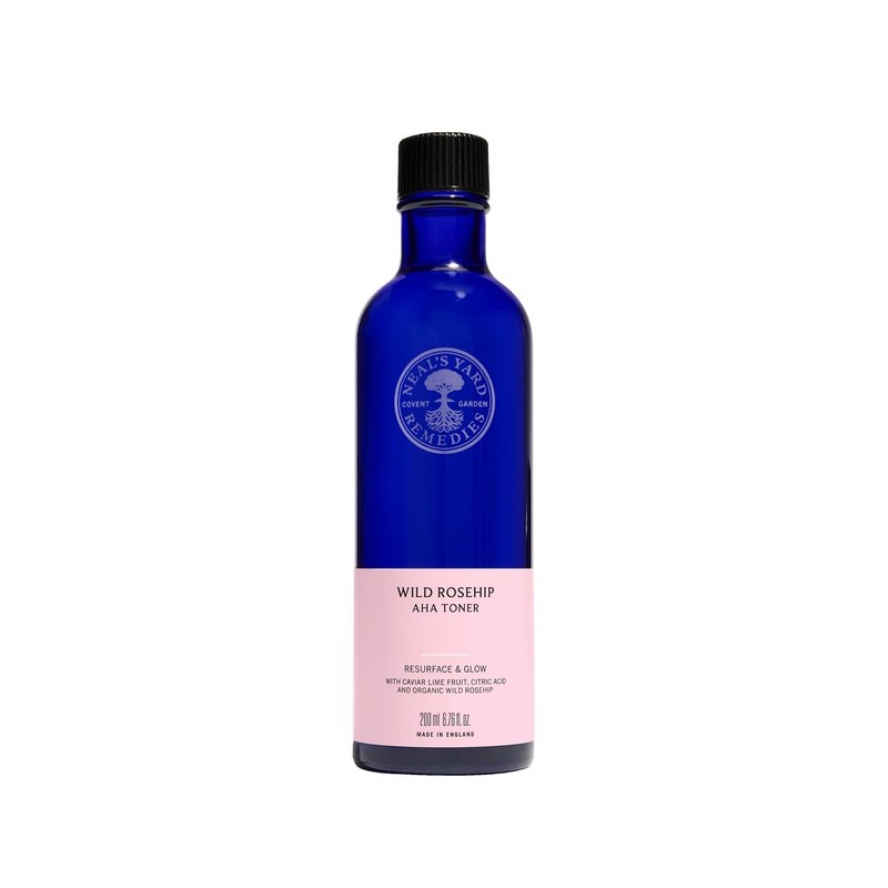 Neal's Yard Wild Rose AHA Toner, Hydrates, Renews & Refines, Gentle & Effective for Sensitive Skin, Vegan Approved & Cruelty-Free, 200mL