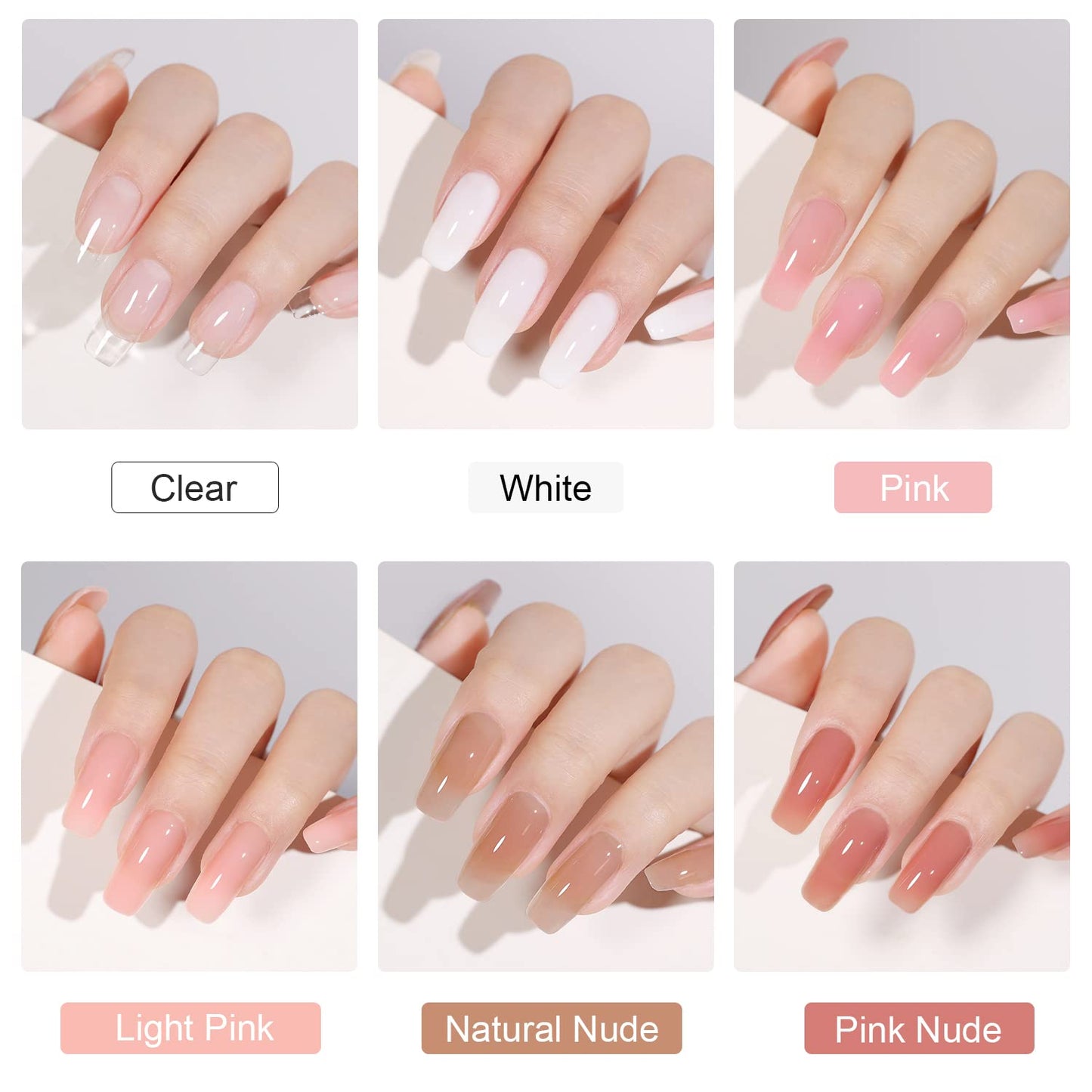 GAOY Poly Gel Nail Kit with UV Lamp, 6 Pcs Builder Gel Extension Kit with Everything Decorations Top and Base Coat for Nail Art DIY at Home