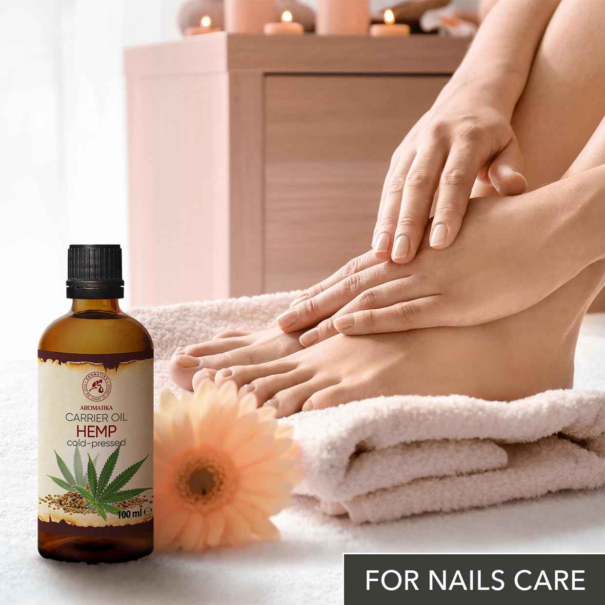 Hemp Oil 3.4 Fl Oz - Pure & Natural - Cold Pressed Hemp Seed Oil - Unrefined Carrier Oil for Essential Oils - for Skin - Nails - Lips - Hair - Face & Body Care