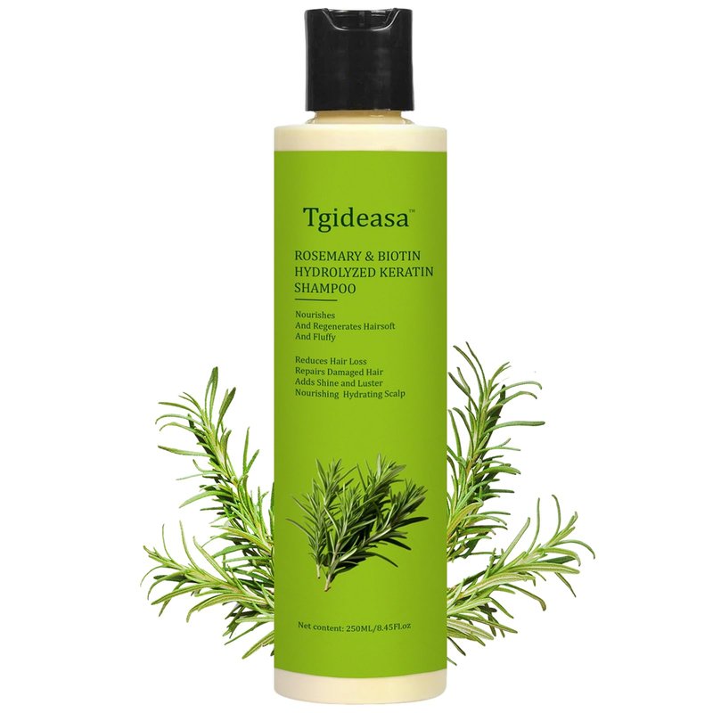 TGIDEASA Organic Rosemary & Biotin Hair Growth Shampoo,New Rosemary & Hydrolyzed Keratin Hair Growth Shampoo,Thickening & Strengthening for Thinning & hair Loss,8.45floz (1PCS)