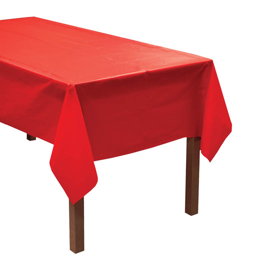 Party Essentials ValuMost Plastic Table Cover Available in 36 Colors, 54" x 108", Red