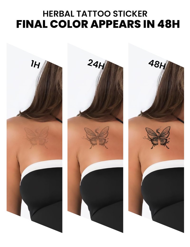 UBICA Semi Permanent Tattoo, 2 Sheets Inspirational and Motivational Words Temporary Tattoo, Realistic Small Fake Tattoo Stickers for Women Men, Lasts 7-15 Days for Hand, Waterproof & Non-Reflective