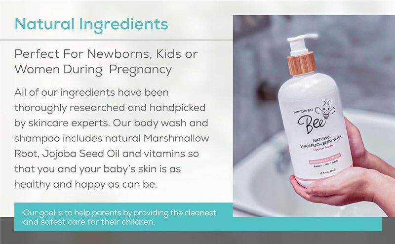 Tropical Fusion 2-in-1 Shampoo & Body Wash for Kids - Natural Formula, 12 oz