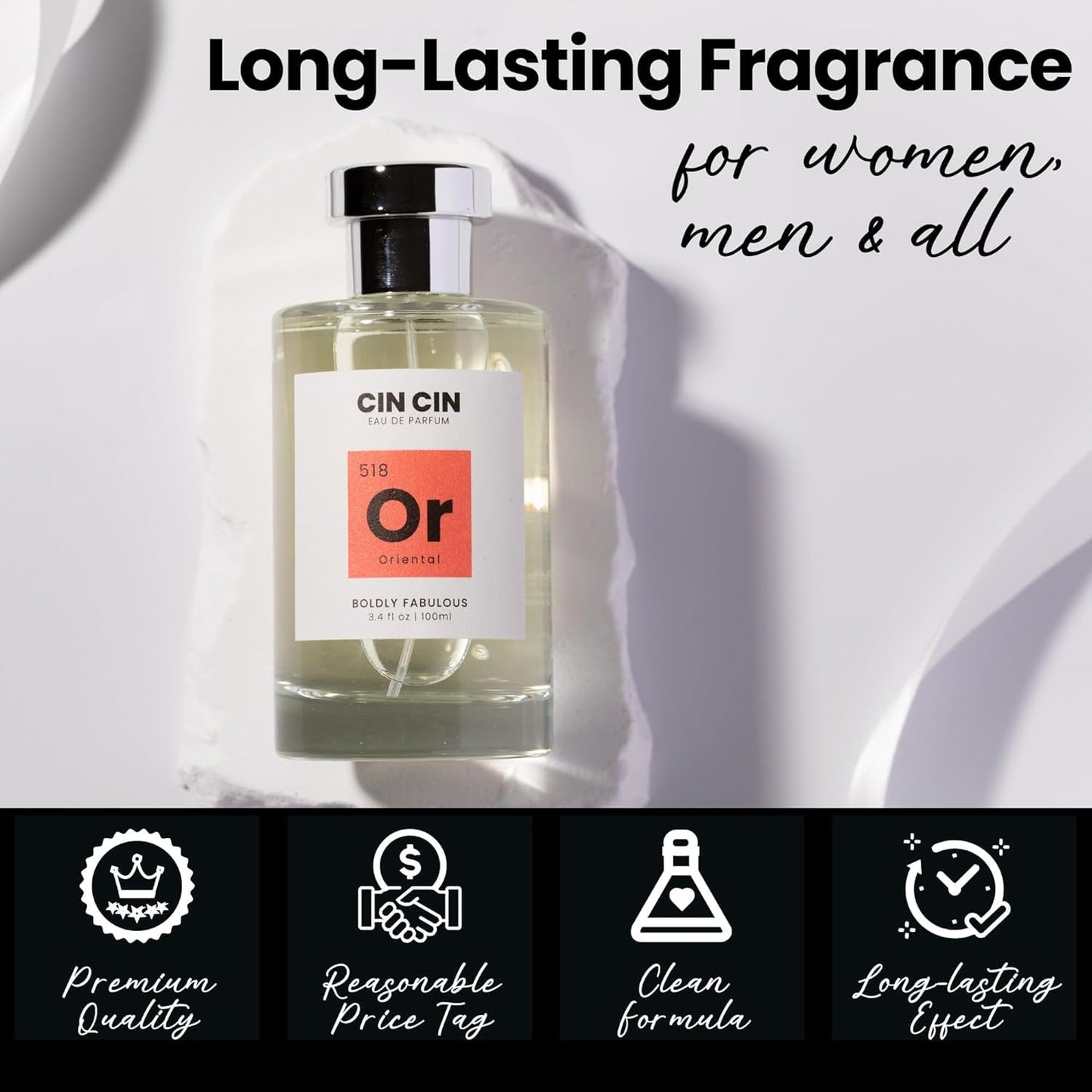 Cin Cin Noir Opium Perfume - Oriental 515 EDP 100ml Inspired by Y. Blk Opium - Paraben-Free, Concentrated, Long Lasting - Coffee, Jasmine, Orange Blossom & Vanilla Eau de Parfum Blend for Women & Men