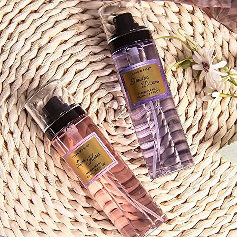 Clean-n-Fresh Body Spray, Mist for Women, Fragrance Sets, Pack of 3, Each 3.4 Fl Oz, Total 10.2 Oz