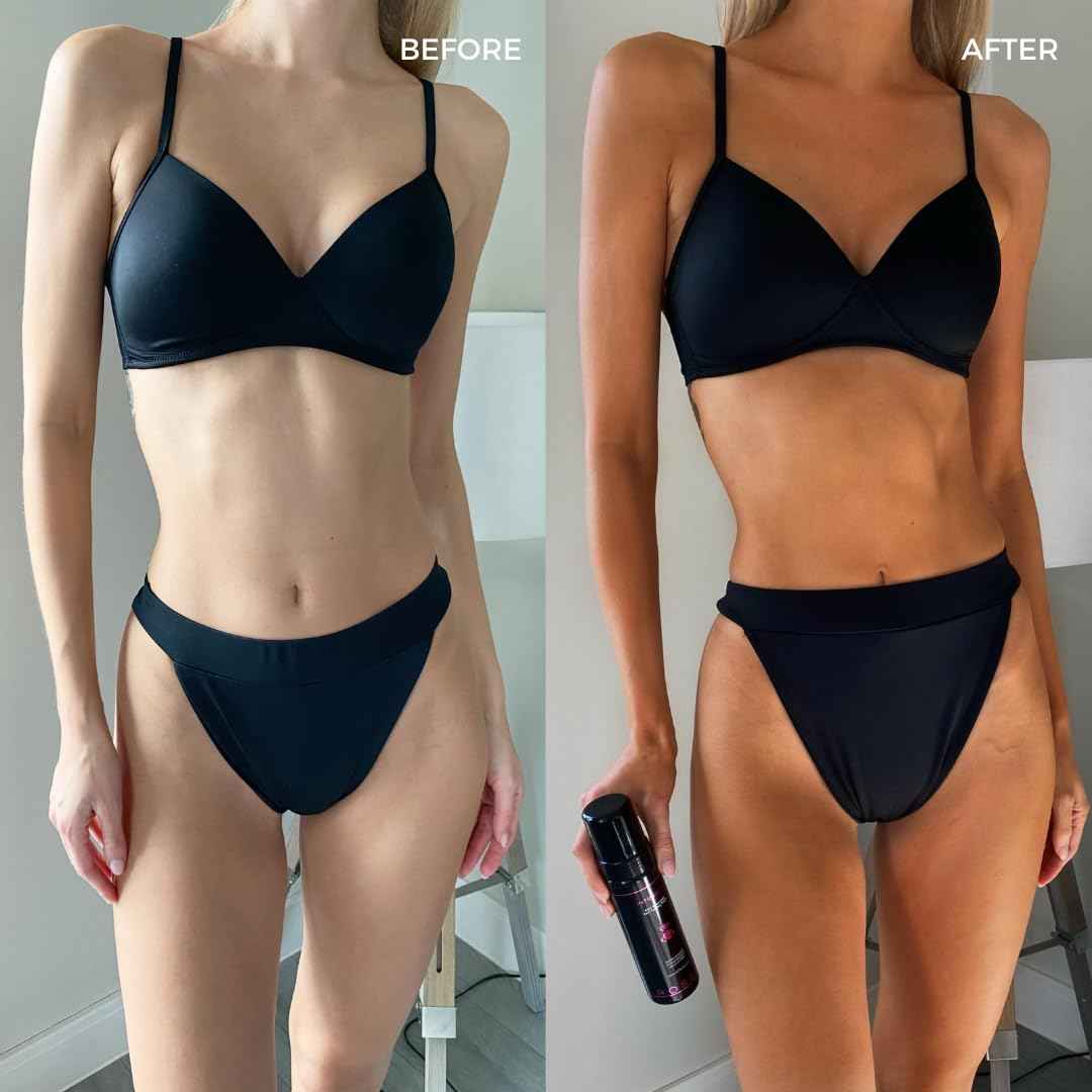 Rose & Caramel Intensity Ultra Dark Bronzed Self-Tanning Mousse – Deep Bronze, Sunless Tanner, Hydrating & Long-Lasting, Streak-Free, (3.38 Fl Oz) 200ml