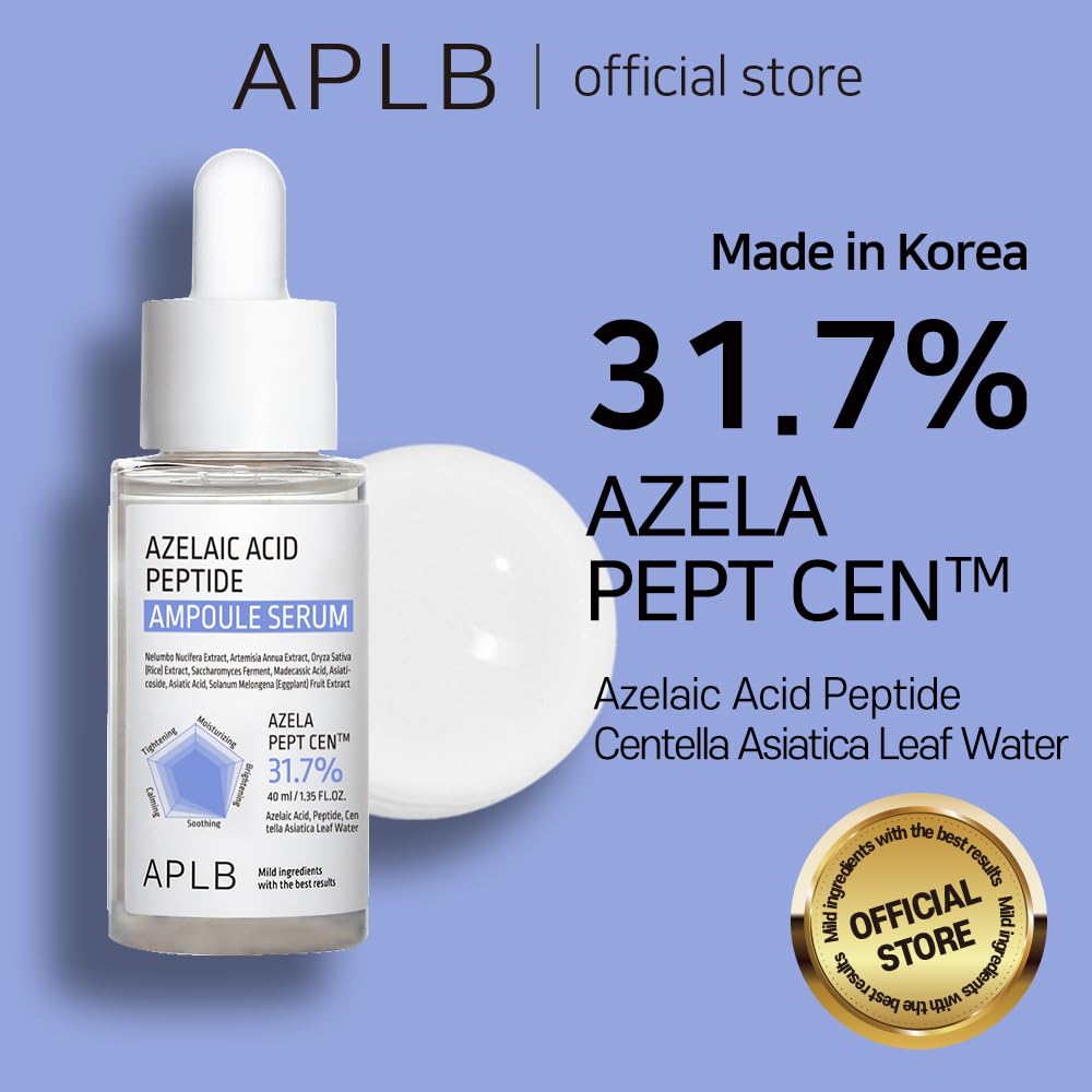 Azelaic Acid Peptide Ampoule Serum - 31.7% Concentration | Korean Skincare for Acne & Sensitive Skin, 1.35 FL.OZ