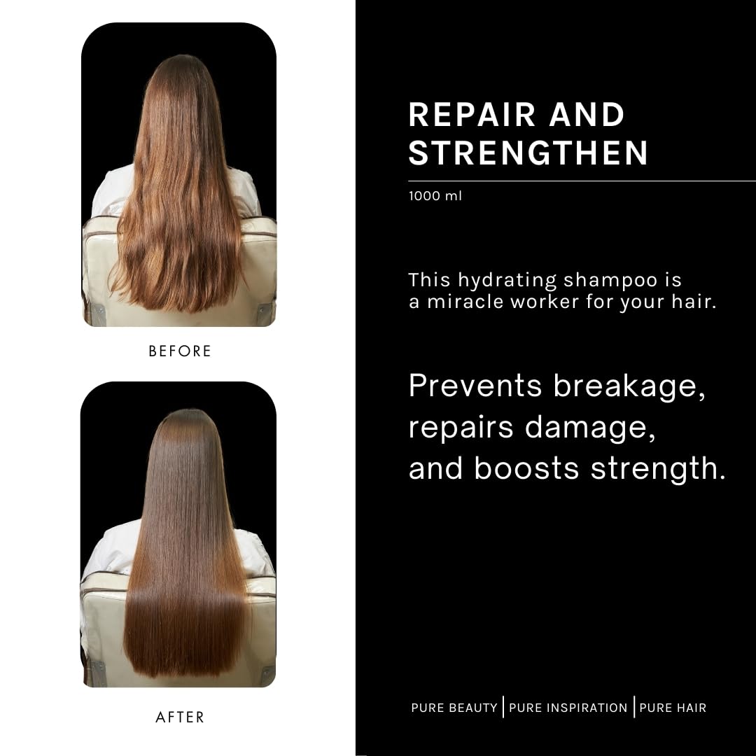 pH PURE HAIR Argan Oil And Keratin Shampoo - Anti-Breakage Moisturizing Shampoo To Repair and Strengthen Tresses For Smooth Healthy Hair - 33.8 Fl Oz