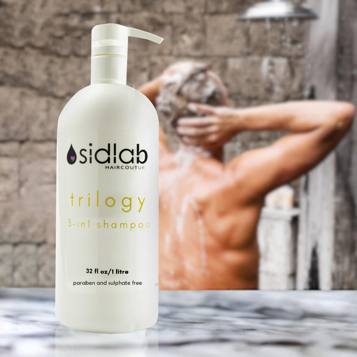 Sidlab Triology 3-in-1 Shampoo + Conditioner + Scalp Treatment | Sulfate-Free Peppermint & Menthol Formula | Clarifying, Hydrating & Color-Safe Salon Shampoo (32 fl oz)