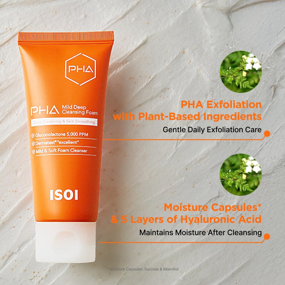 ISOI PHA Mild Deep Cleansing Foam with PHA Formula, 3.38 fl oz