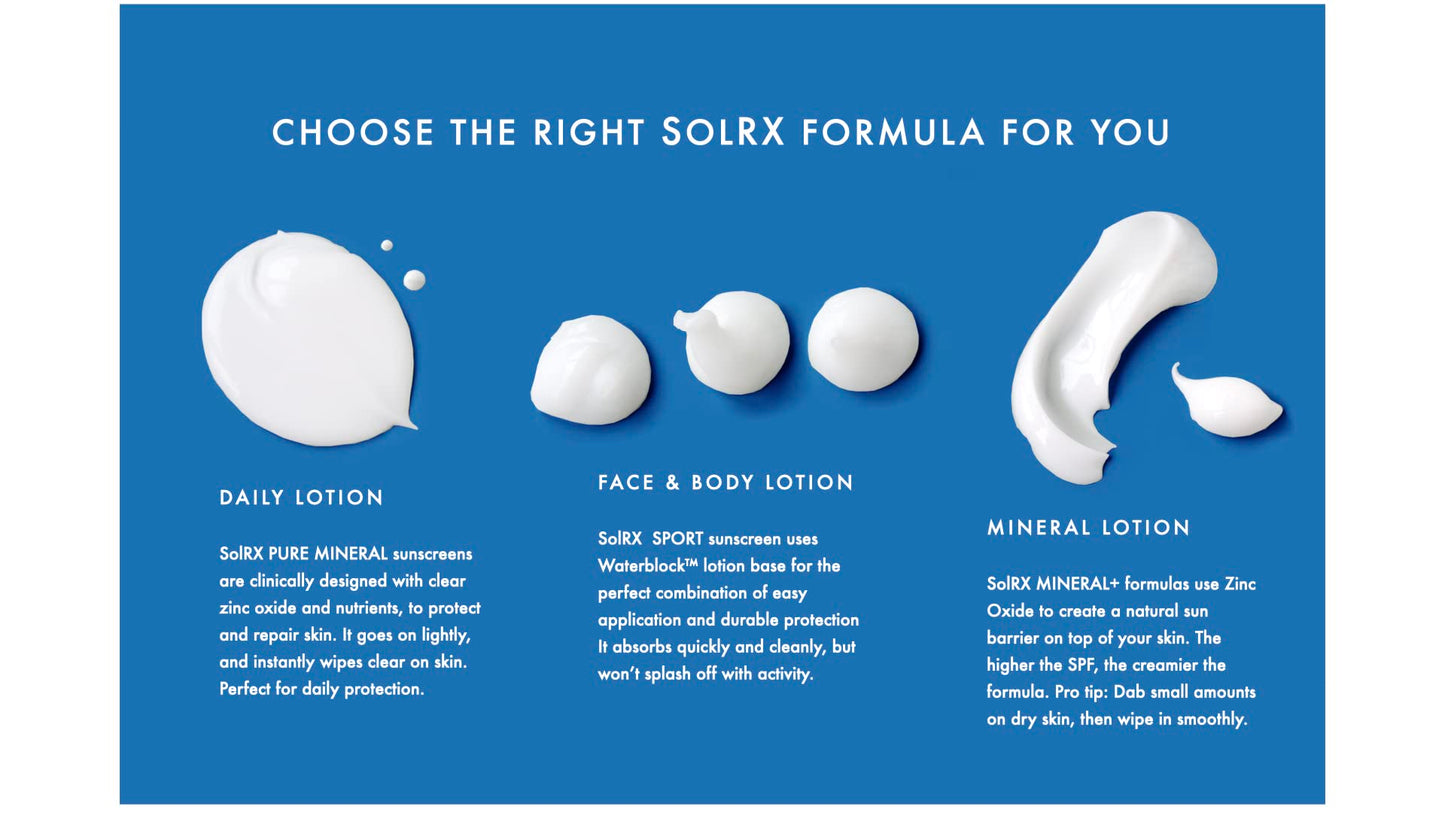 SolRX Pure Mineral SPF 50+ Face Sunscreen - 1.7oz Zinc Oxide Sunscreen with Niacinamide, Daily Facial Sunscreen, Reef Safe Sunscreen