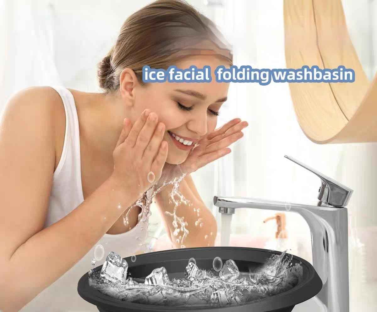 Face Bowl for Ice with Built-In Ice Tray Collapsible Silicone Facial Ice Bath Bowl for Cold Plunge Therapy Portable Spa Tool for Skin Tightening and Acne Relief Perfect for Home and Travel Green