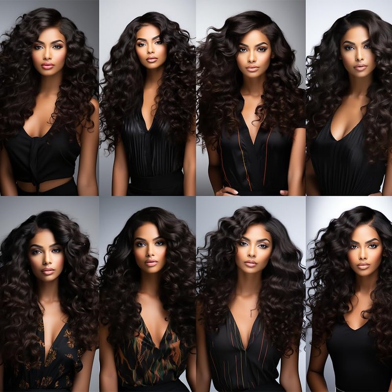 Loose Deep Wave Human Hair Bundles Natural Black Color Deep Wave Bundles Human Hair 12 14 16 Inch Double Weft Brazilian Virgin Remy Hair Extensions Loose Wave Bundle 300G