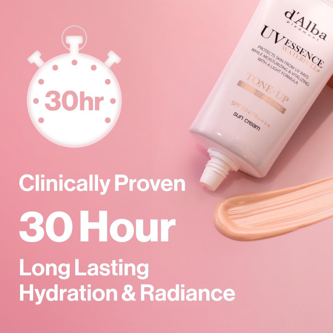 d'alba Waterfull Tone-Up Sunscreen Serum - Broad Spectrum SPF 50 | Korean Face Sunscreen for All Skin Tones (2 x 1.69 fl. oz.)