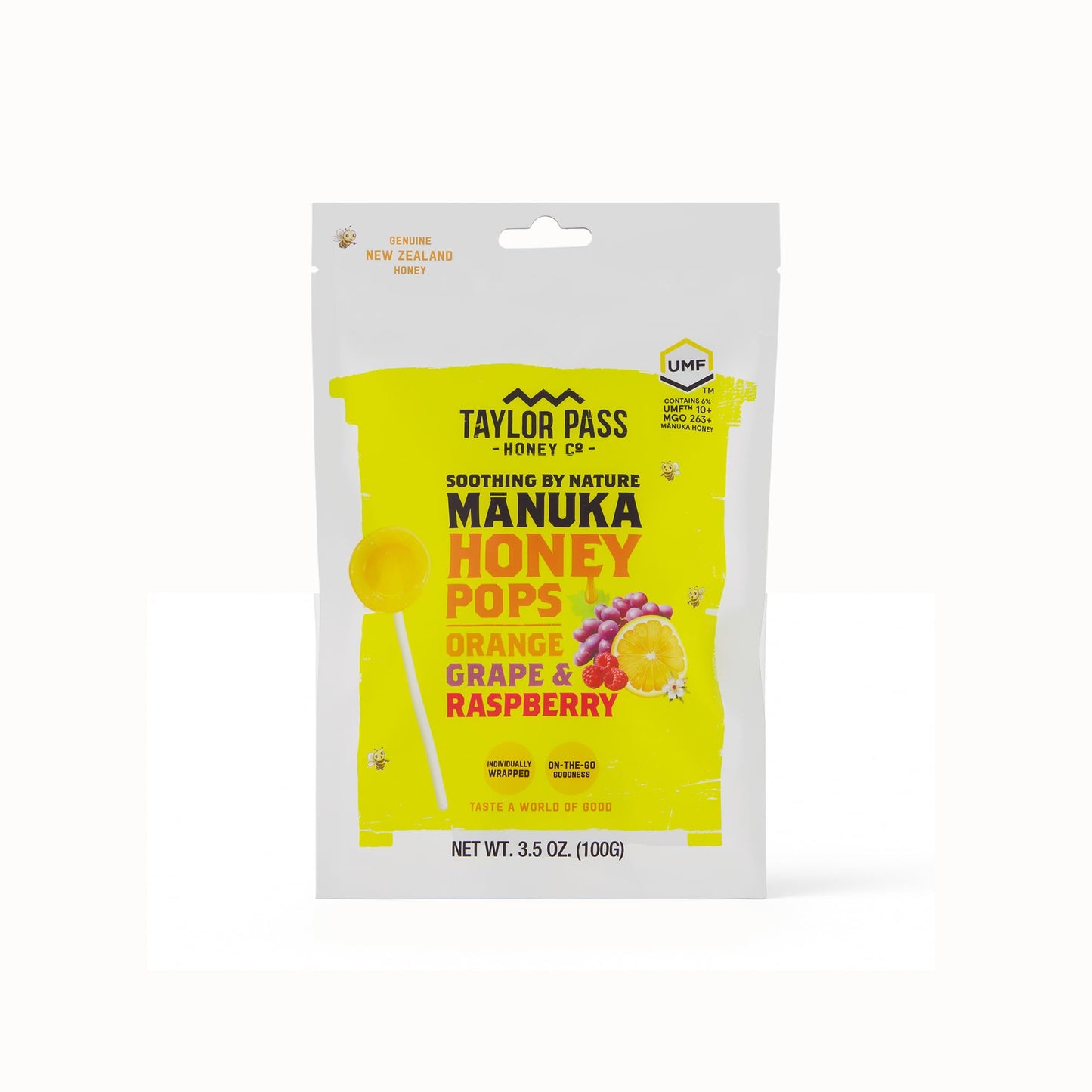 Taylor Pass Honey Co Mānuka Honey Pops UMF™ 10+, 13 Ct, 3 Flavors, NZ