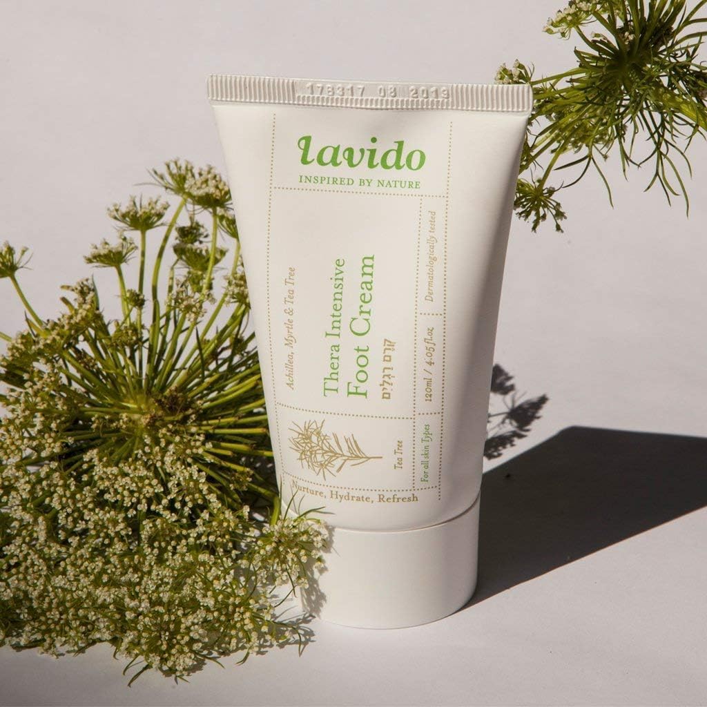 Lavido Natural Thera Intensive Foot Cream - Deodorize & Condition Dry, Cracked Skin | 4 oz (120 ml)