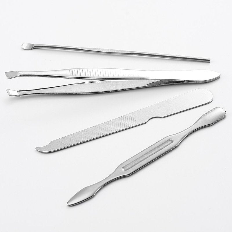Manicure Set - 7-Piece Stainless Steel Nail Clipper Kit for Travel | Personal Pedicure Case for Women & Men