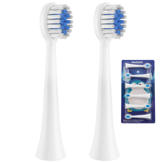 Replacement Toothbrush Heads for Razoko Kids Toothbrush 6 Pack