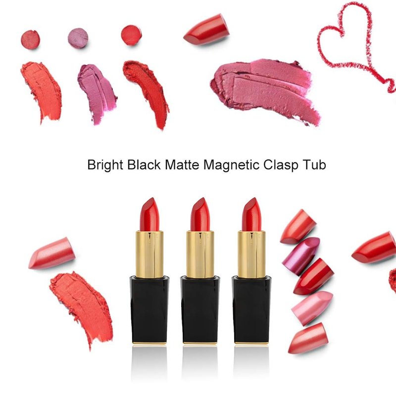 DIY Empty Lip Balm Bottles - Matte Black Lipstick Tubes with Magnetic Clasp | 10-Pack