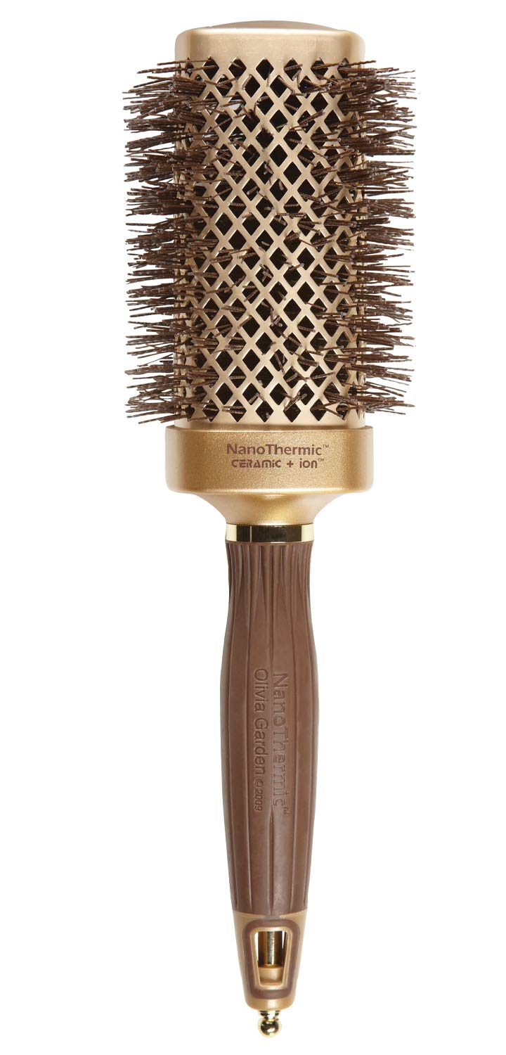 Olivia Garden NanoThermic Ceramic Ion Hair Brush | Professional Blowout Tool for Normal to Thick Hair - 2" Barrel