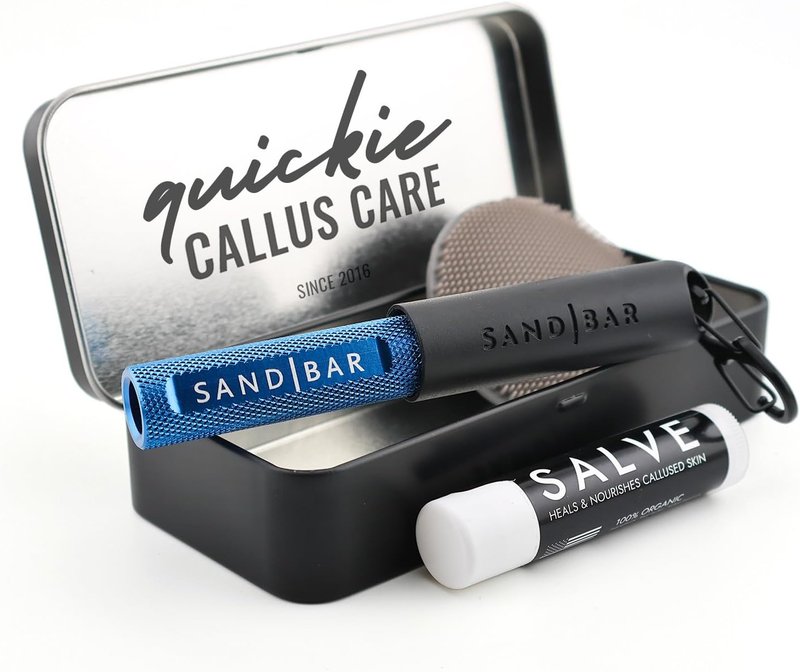 Callus Removal Balm Stick - Lightweight Hand Callus Remover with Magnetic Cap | Grit Surface, 4" - Blue